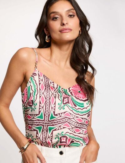 Top fines bretelles multicolore femme