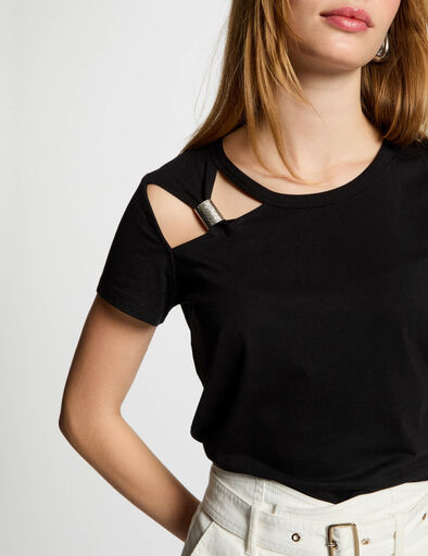 t shirt manches courtes noir femme T-shirt manches courtes noir femme