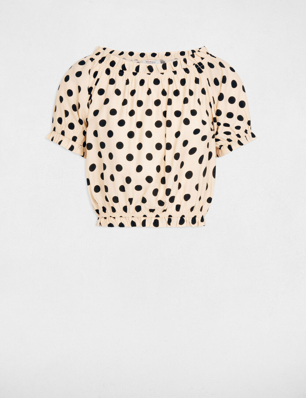 Vloeiende bardot-top meerkleurig vrouw