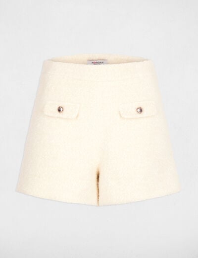 High-waist short ivoor vrouw