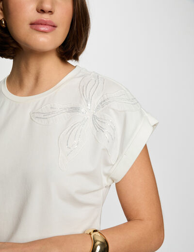 T-shirt manches courtes blanc femme
