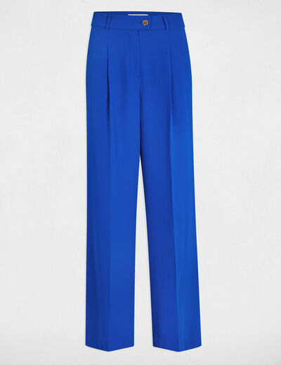 Pantalon flare fluide bleu electrique femme