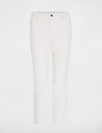 Jean slim crop blanc femme