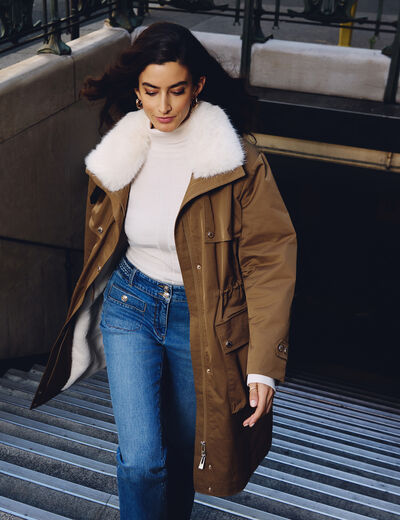 parka longue ajustable camel femme Parka longue ajustable camel femme