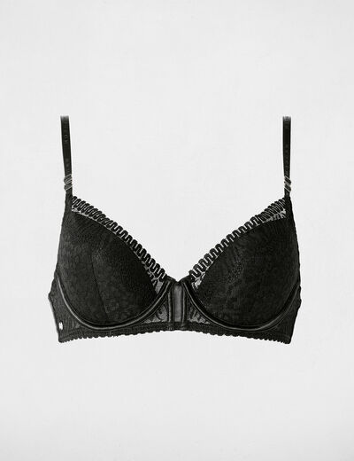 Soutien-gorge dentelle bretelles fines noir femme