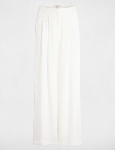 Pantalon large fluide blanc femme