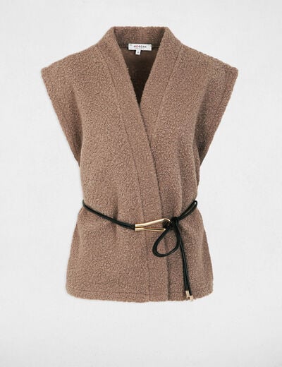 Veste sans manches taupe femme