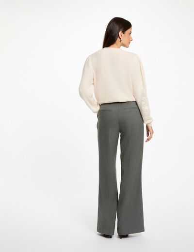Gilet ajusté col v ivoire femme