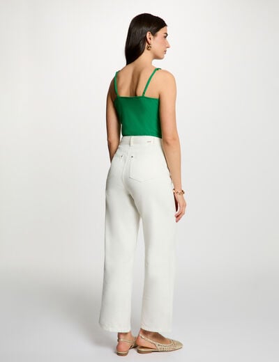 Lace top met vierkante hals weide groen vrouw