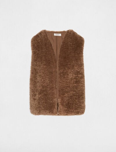 Faux-bontjes gilet bruin vrouw