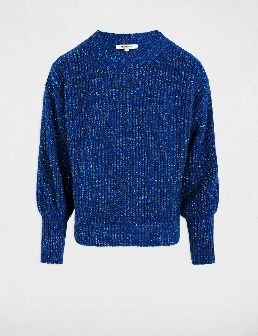 Pull manches longues bleu femme