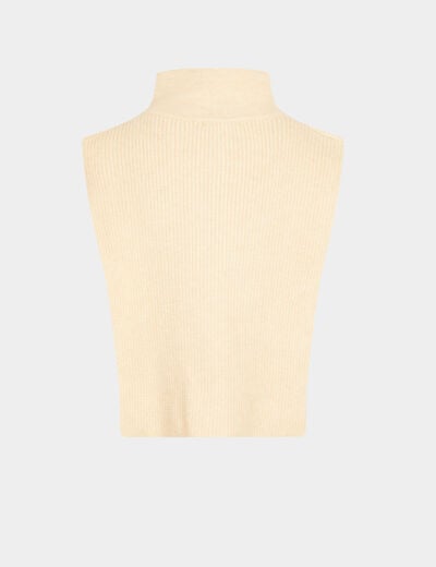 Haut sans manches col zipp&eacute; ivoire femme