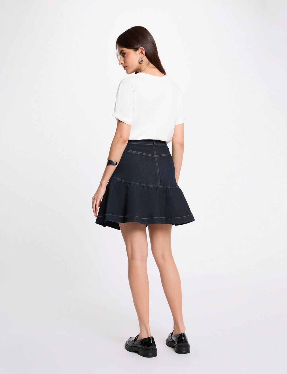 T-shirt met korte mouwen helder wit vrouw