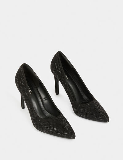 Escarpins détails strass noir femme