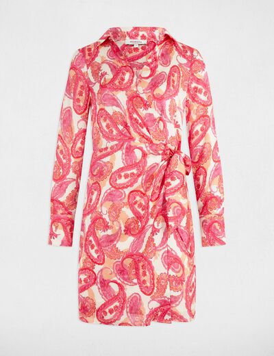 Robe courte portefeuille multicolore femme