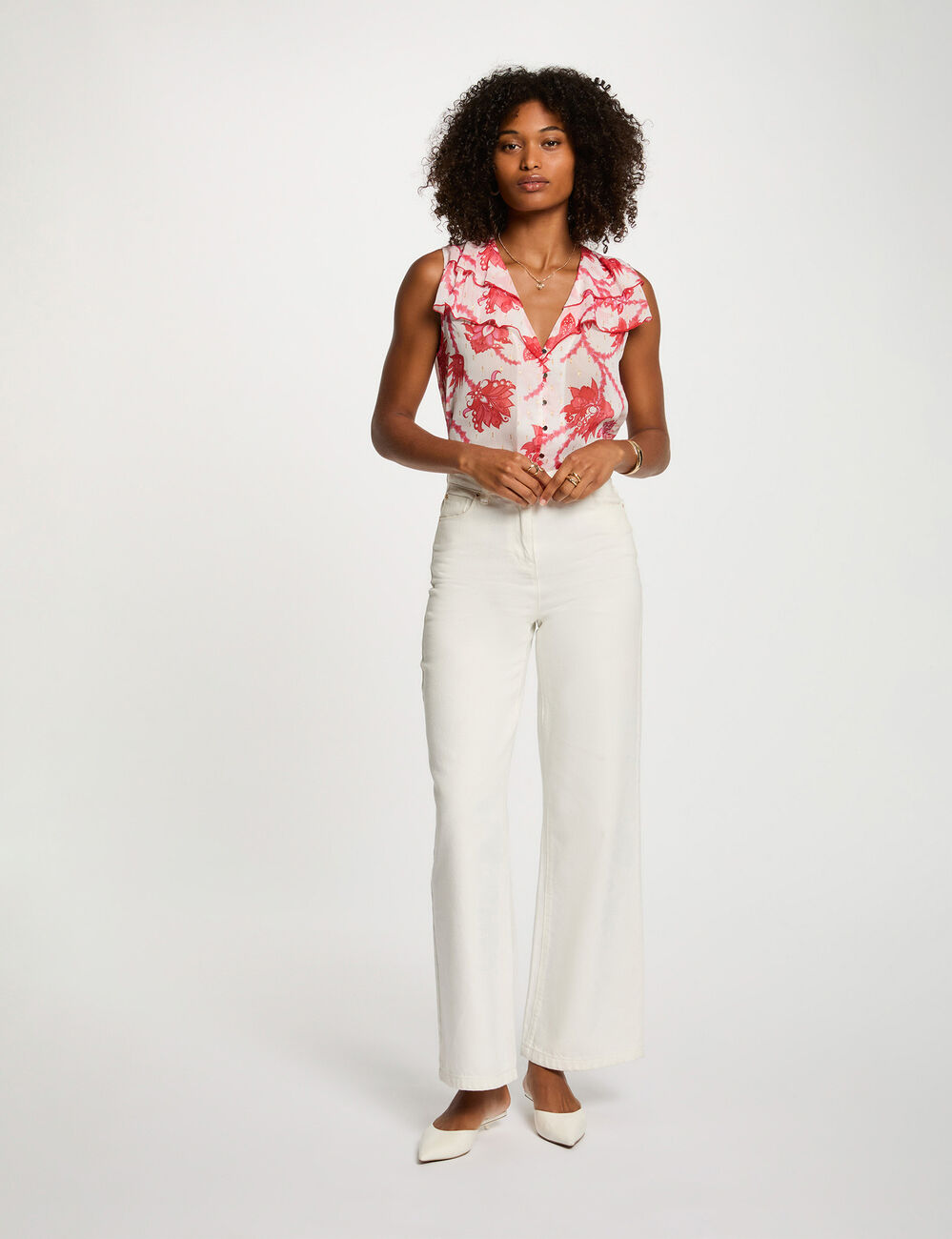 Chemise sans manches multicolore femme