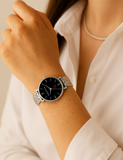 Montre couleur argent femme