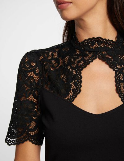 T-shirt manches courtes noir femme