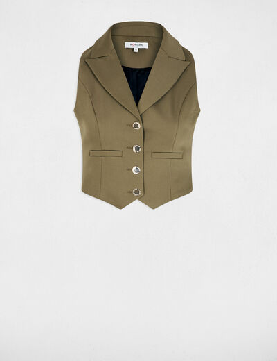 Getailleerd mouwloos vest brons vrouw