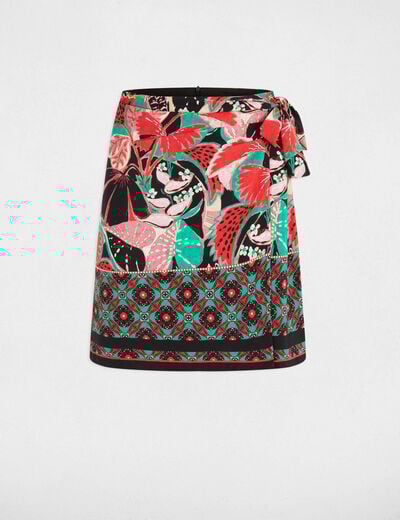 Jupe nouée imprimée multicolore femme