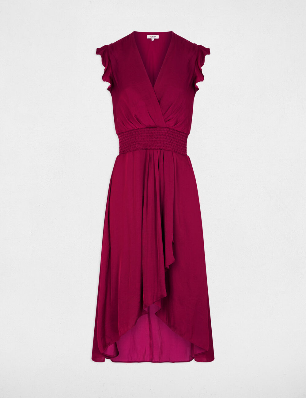 Robe droite fluide sans manches prune femme