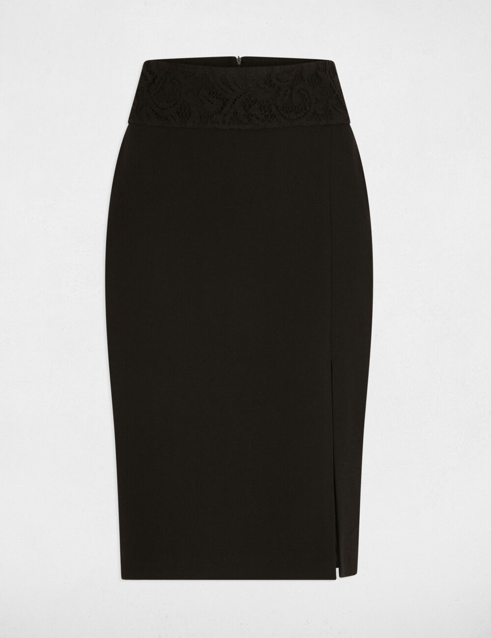 Kokerrok met kant taille zwart vrouw