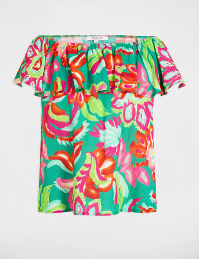 Mouwloze top met print meerkleurig vrouw