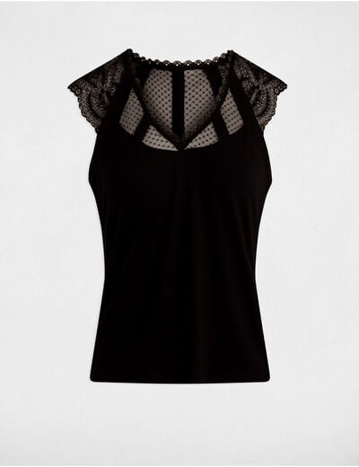 T-shirt met korte mouwen zwart vrouw