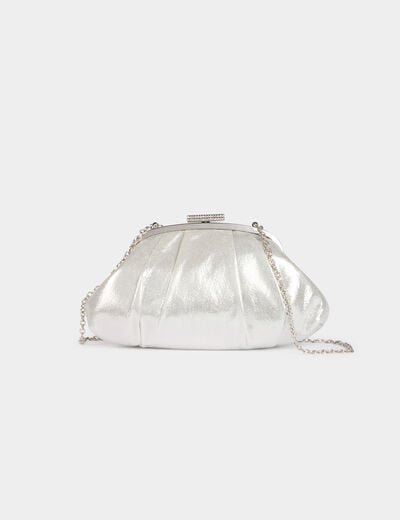 Pochette similicuir couleur argent femme