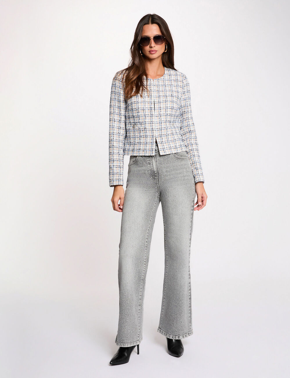 Veste tweed ajust&eacute;e multicolore femme