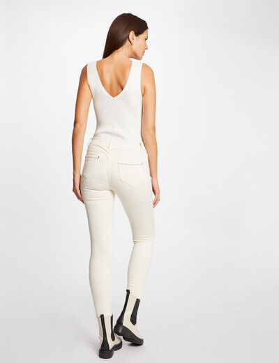 Slim jeans met stretcheffect beige vrouw