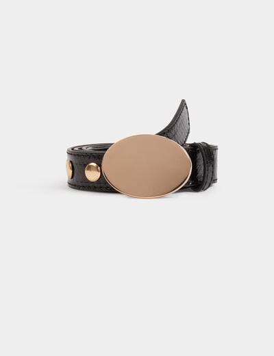 Smalle riem met studs zwart vrouw