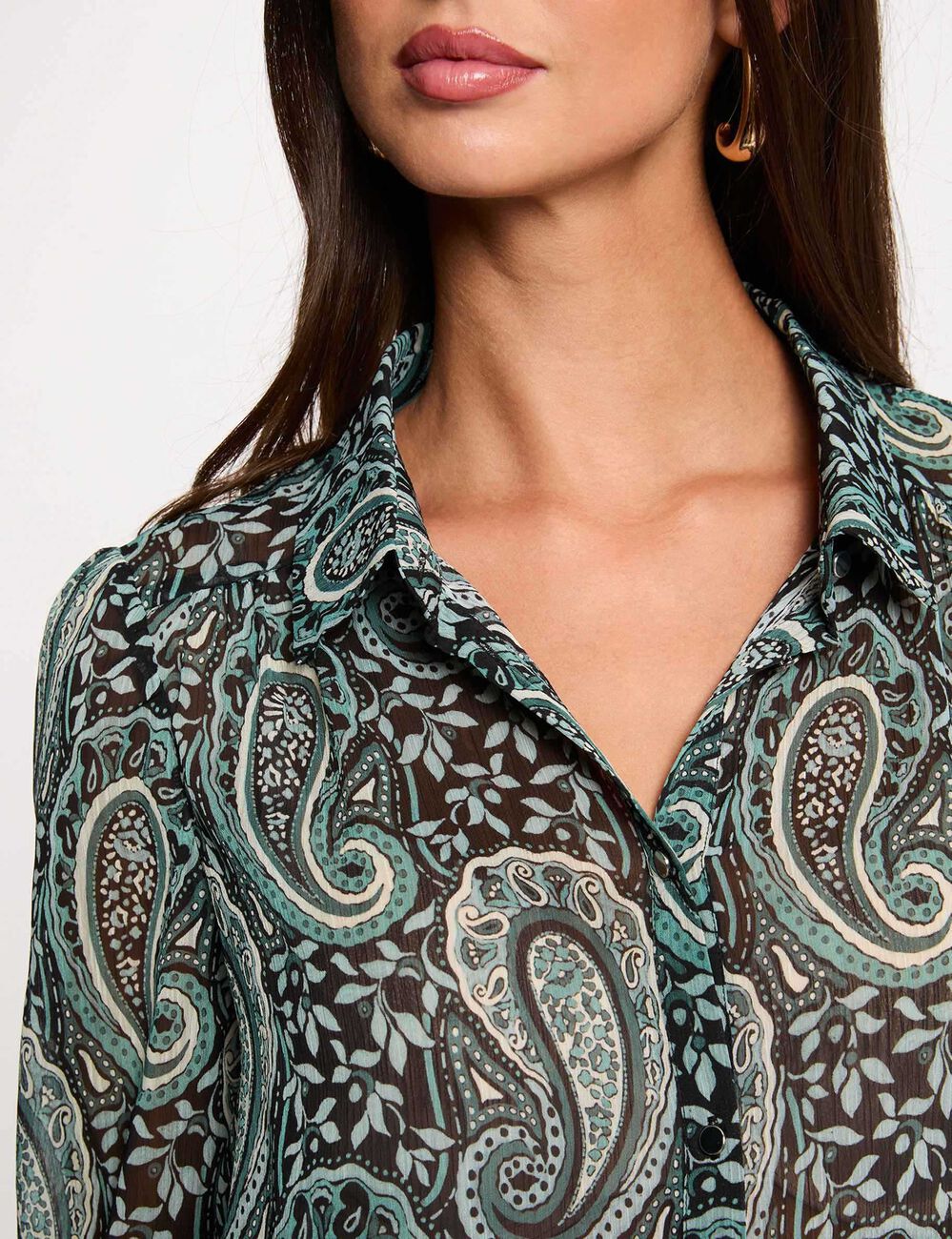 Chemise fluide imprim&eacute;e multicolore femme