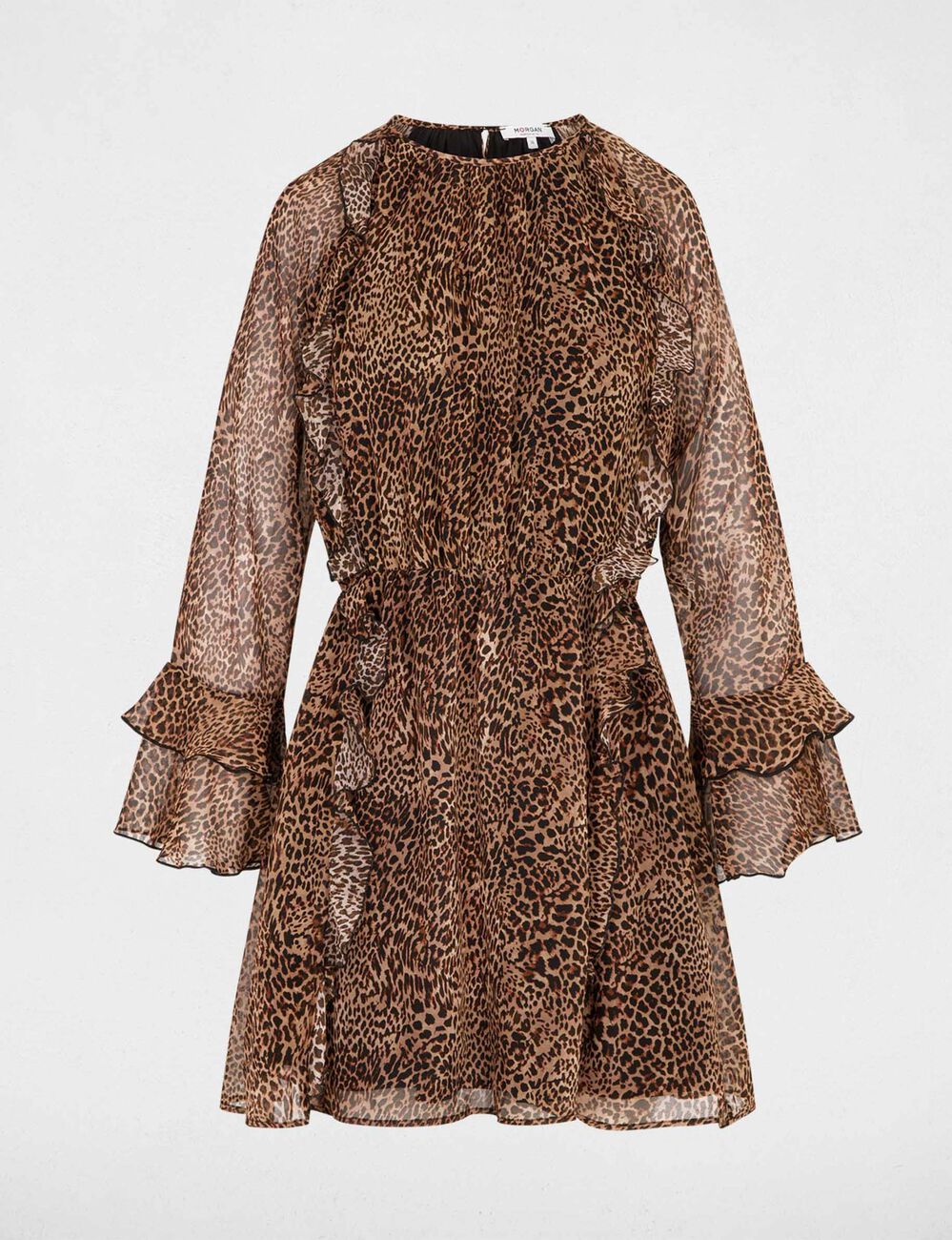 Robe courte évasée multicolore femme