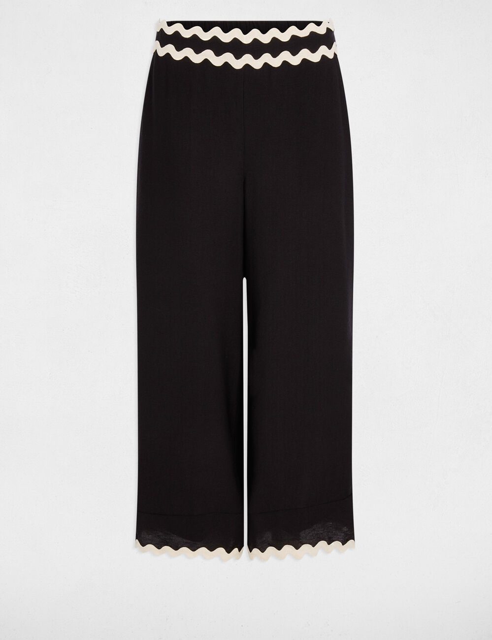 7/8 brede broek zwart vrouw