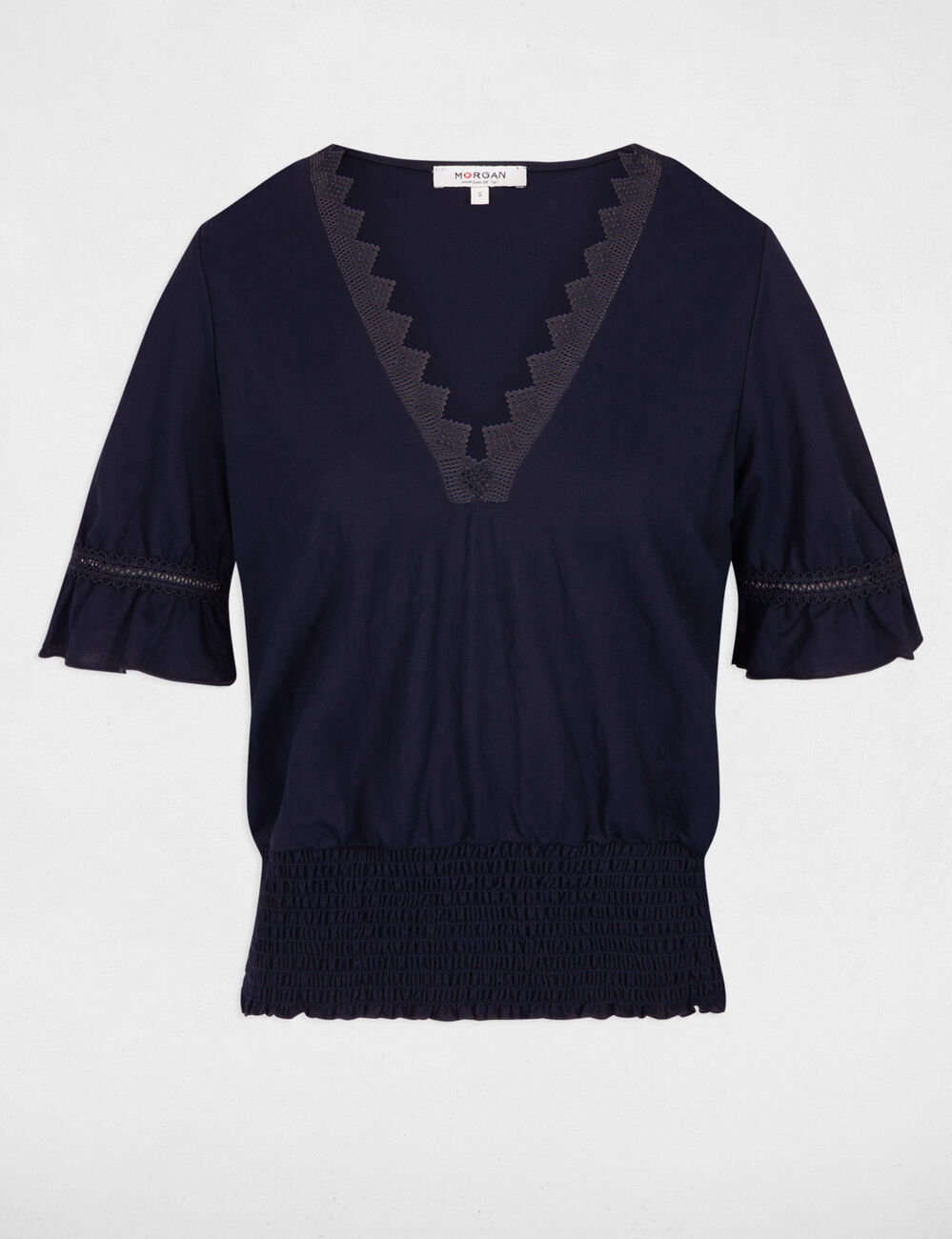 T-shirt met korte mouwen marine vrouw