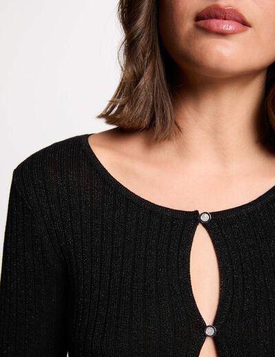 Vest met lange mouwen zwart vrouw