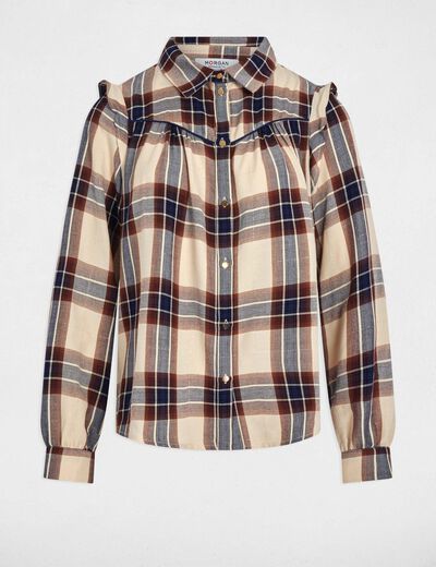 Chemise manches longues multicolore femme