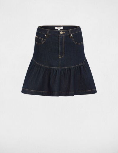 Korte uitlopende rok bleu vrouw