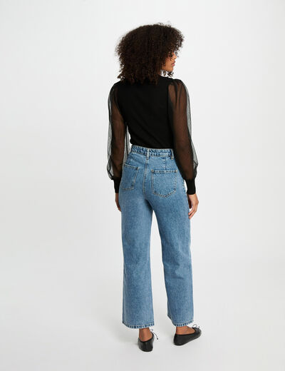 Pull col montant noir femme