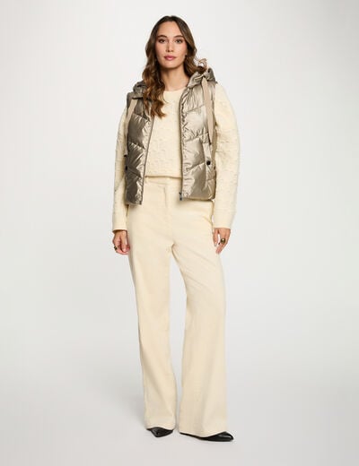 doudoune brillante sans manches jaune or femme Doudoune brillante sans manches jaune or femme