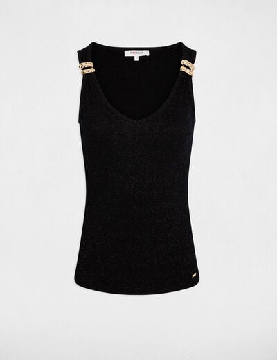 Getailleerd V-hals tanktop zwart vrouw