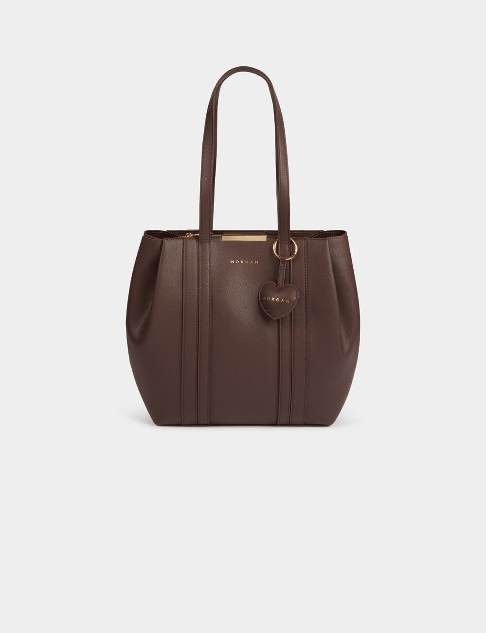 Shopper van imitatieleer donker bruin vrouw