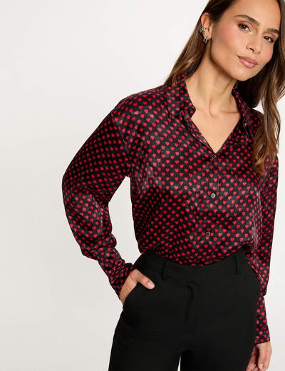 Chemise col lavalli&egrave;re multicolore femme