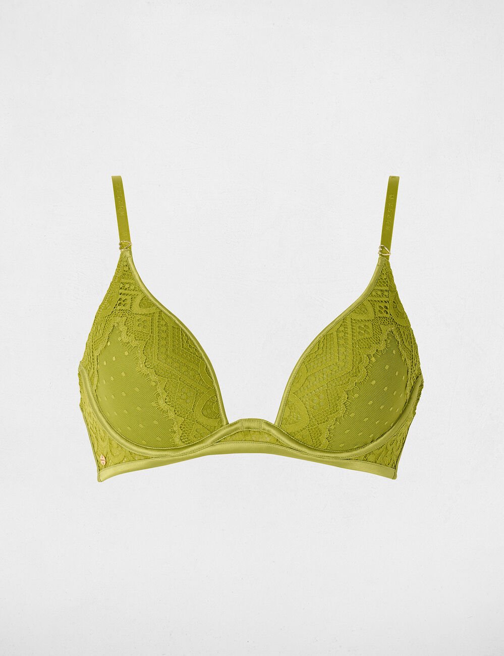 Soutien-gorge dentelle coques vert femme
