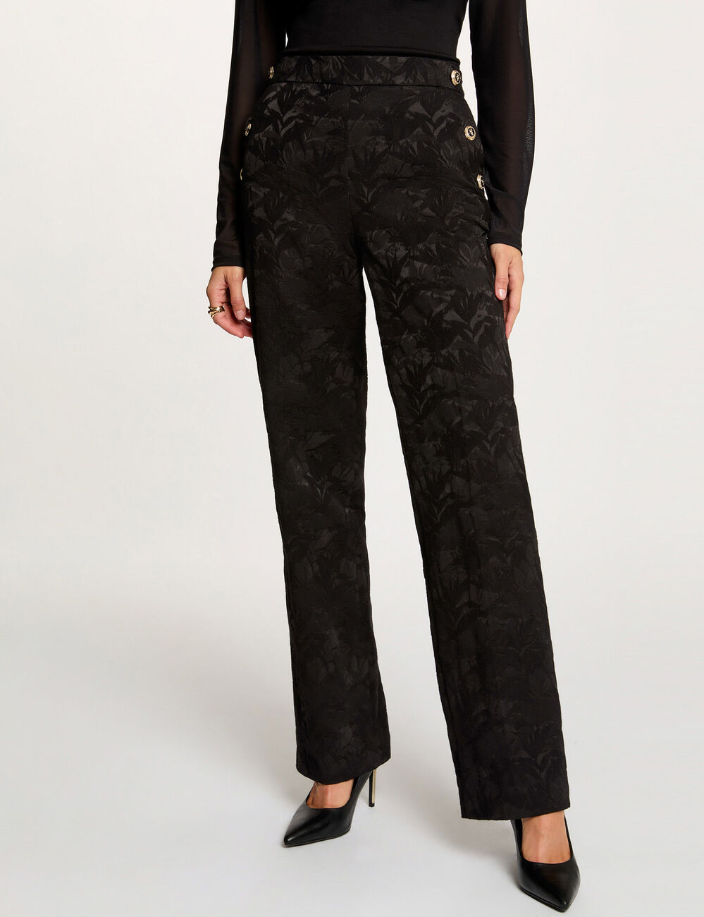 pantalon slim taille haute noir femme Pantalon slim taille haute noir femme