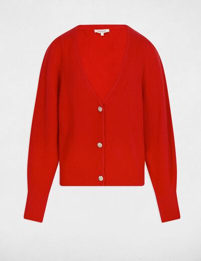 Vest met pofmouwen rood vrouw