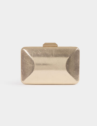 Sac pochette métallisé jaune or femme