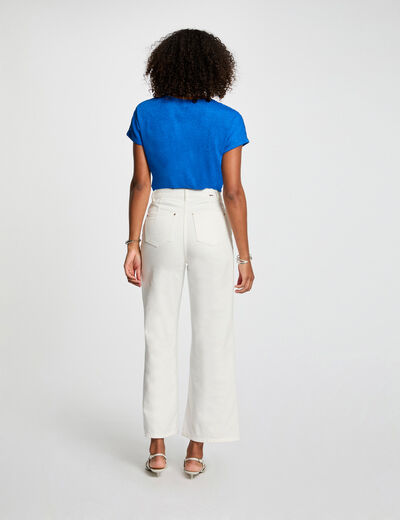 T-shirt met korte mouwen bleu electrique vrouw