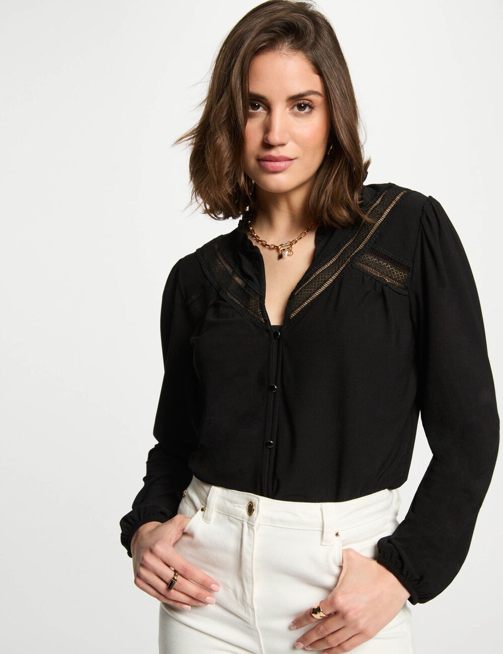 T-shirt manches longues noir femme